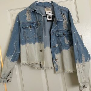 Acid Wash Distressed Jean Jacket